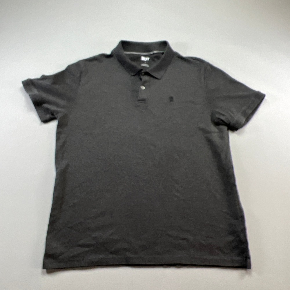 Dkny Performance Polo Shirt Mens Large Charcoal Gray Cotton Resort Wear Athletic